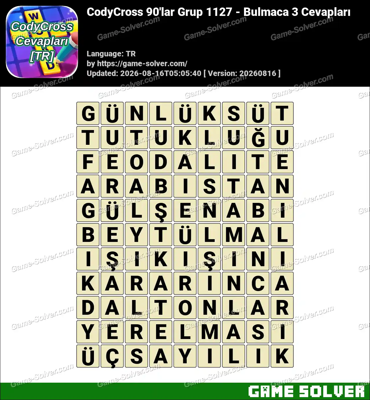 CodyCross 90’lar Grup 1127 – Bulmaca 3 Cevapları